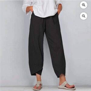 Relaxed Cropped Tulip-Hem lounge Pants